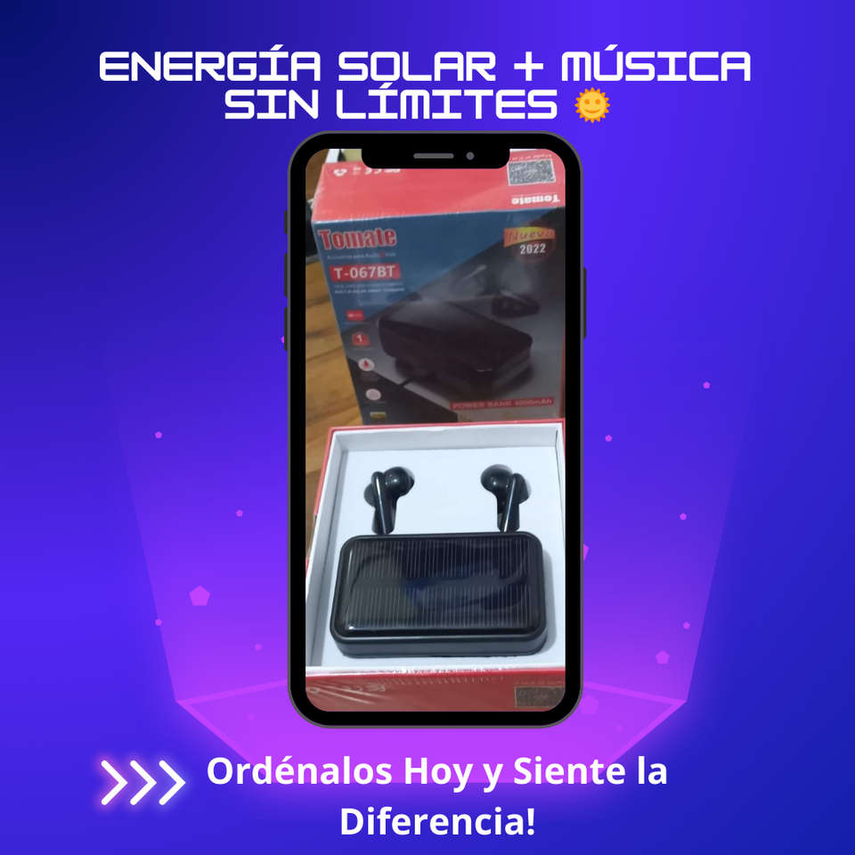 🎧 AUDÍFONOS BLUETOOTH CON PANEL SOLAR 🎧